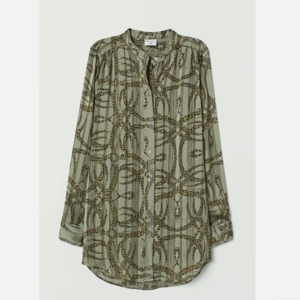 Richard Allan X H&M Designer Collab Patterned Top/Shirt/Blouse Sz 6